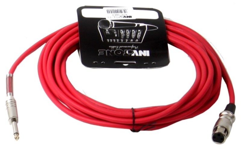 Invotone ACM1006/R - Микрофонный кабель, mono jack 6,3 <-> XLR3F, длина 6 м (красный)