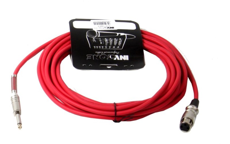Invotone ACM1006/R - Микрофонный кабель, mono jack 6,3 <-> XLR3F, длина 6 м (красный)