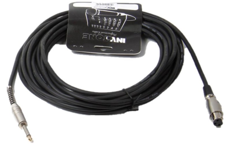 Invotone ACM1010/BK - Микрофонный кабель , mono jack 6,3 <-> XLR3F, длина 10 м (черный)