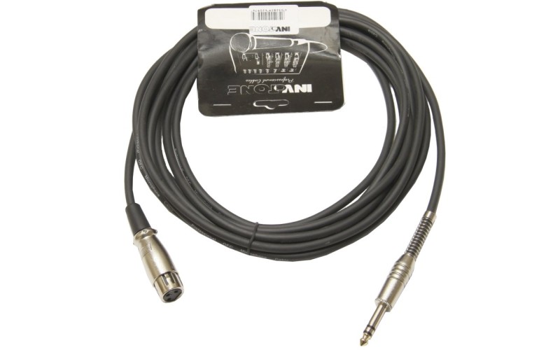 INVOTONE ACM1010FS/BK - микрофонный кабель, 6,3 джек стерео <-> XLR (мама), длина 10 м (черный)