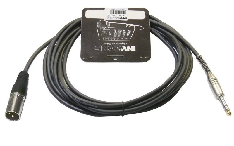 Invotone ACM1010S/BK - Микрофонный кабель, Джек 6,3 стерео <->XLR3M, длина 10 м (черный)