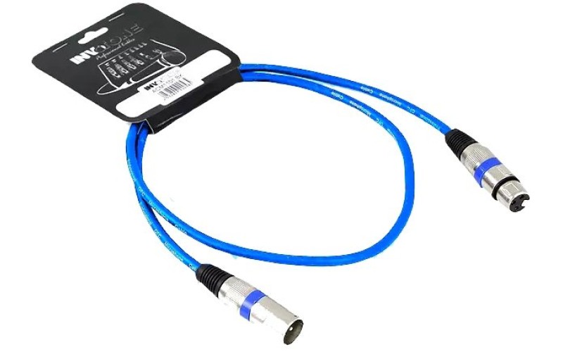 Invotone ACM1101/B - Микрофонный кабель, XLR <-> XLR длина 1 м (синий)