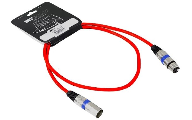 Invotone ACM1101/R - Микрофонный кабель, XLR F <-> XLR M длина 1 м (красный)