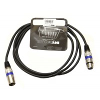 Invotone ACM1102/BK - Микрофонный кабель, XLR F <-> XLR M длина 2 м (черный)