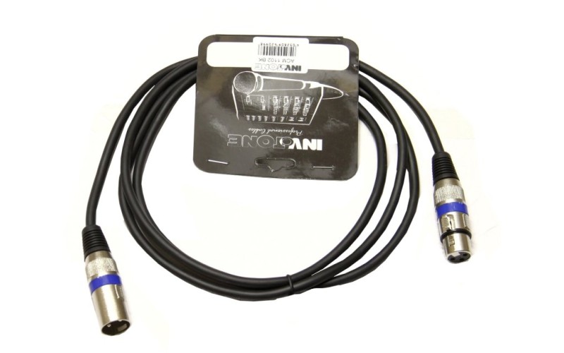 Invotone ACM1102/BK - Микрофонный кабель, XLR F <-> XLR M длина 2 м (черный)