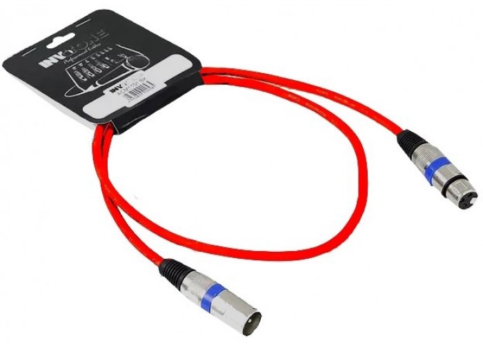 Invotone ACM1102/R - Микрофонный кабель, XLR F <-> XLR M длина 2 м (красный)