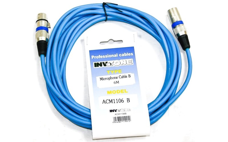 Invotone ACM1105/B - Микрофонный кабель, XLRF <-> XLRM, длина 5 м (синий)