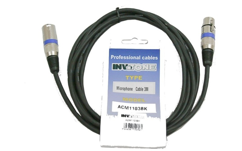 Invotone ACM1105/BK - Микрофонный кабель, XLRF <-> XLRM длина 5 м (черный)