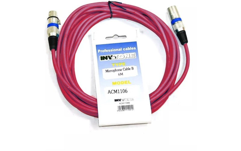 Invotone ACM1105/R - Микрофонный кабель, XLRF <-> XLRM длина 5 м (красный)