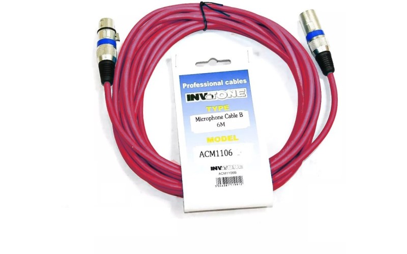 Invotone ACM1106/R - Микрофонный кабель, XLR <-> XLR длина 6 м (красный)