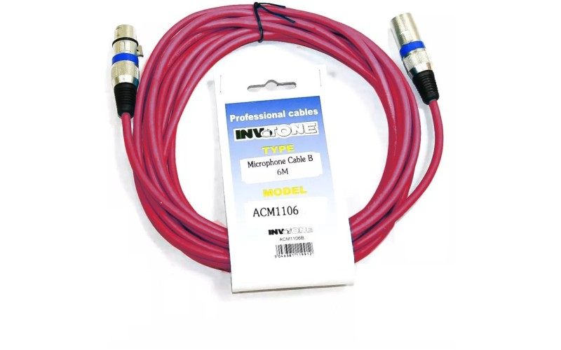 Invotone ACM1110/R - Микрофонный кабель, XLR <-> XLR длина 10 м (красный)