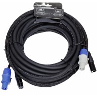 Invotone ADPC1010 - кабель смежный 3х1.5мм & 2х0.22мм; PowerCon in/out - XLR DMX in/out; 10 м