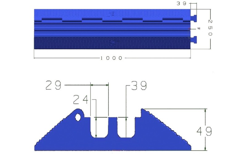 INVOTONE CG2 - защитный порог для кабеля, 2 канала, 1000х250х50 мм