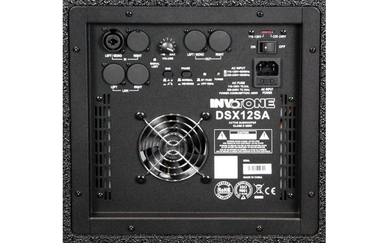 Invotone DSX12SA - активный сабвуфер, 1000 Вт, 47-125 Гц, 124 дБ SPL, класс D.