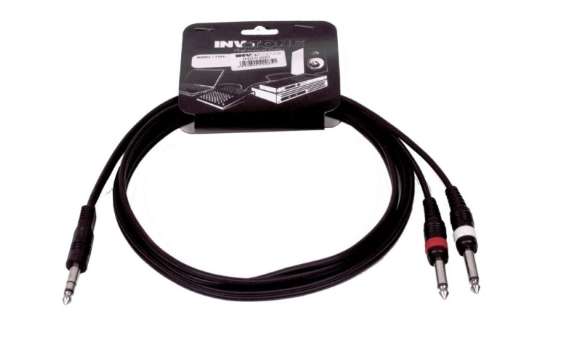 INVOTONE INSC200 - инсертный кабель, 2х6.3 джек моно <-> 6.3 джек стерео, длина - 2м