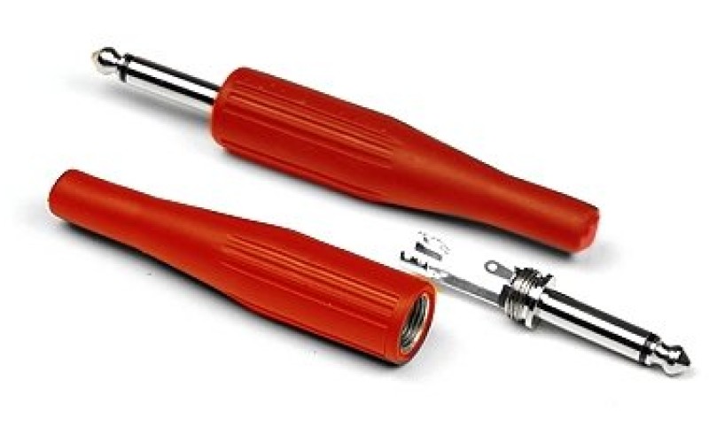 INVOTONE J180/R - джек моно, кабельный, 6.3 мм, цвет красный, корпус пластик