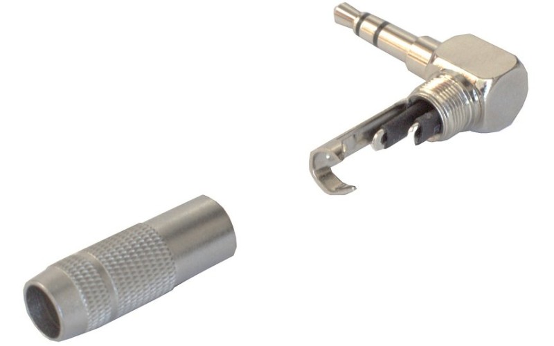 Invotone J65S - стерео джек угловой, 3.5 мм, папа, металл.