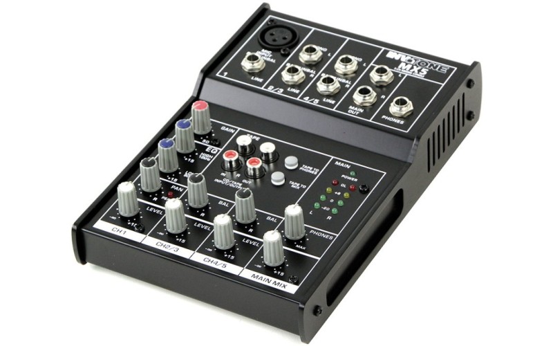 Invotone MX5 - микшерный пульт, 1 микрофонный вход, ,XLR и балансный Jack,2 стерео входа
