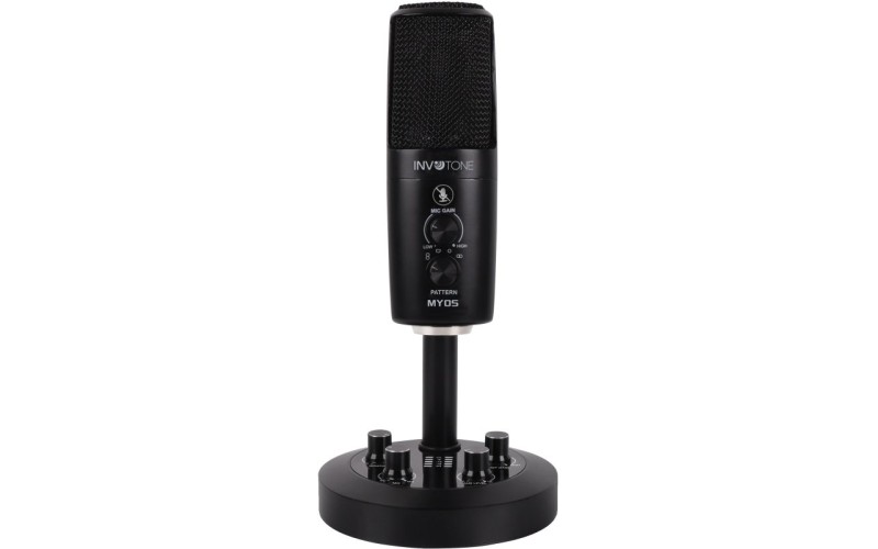 INVOTONE MYOS - настольный конденсаторный микрофон, 3 капсюля, USB интерфейс, 4 диаграммы направлен.