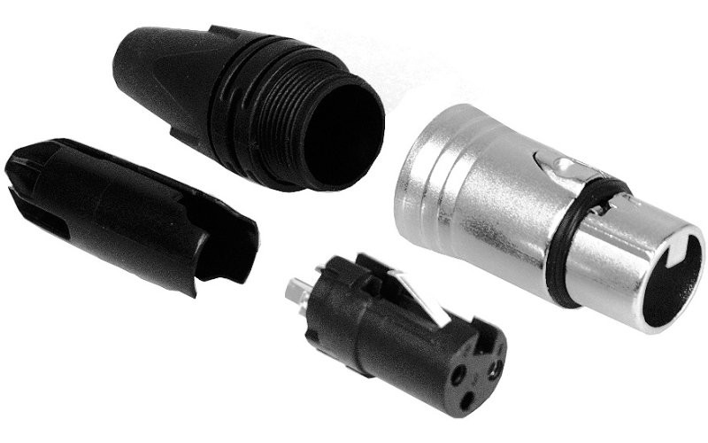 INVOTONE XLR3F500/BK - разъём XLR 3Р,  кабельный, мама, корпус металл/ пластик