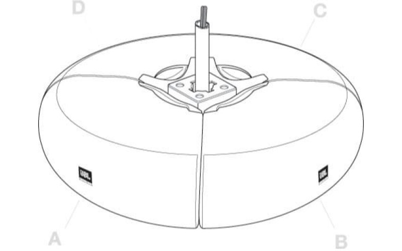 JBL PMB-WH Комплект элементов для сборки кругового кластера из 4 штук Control CRV с горизонтальной н