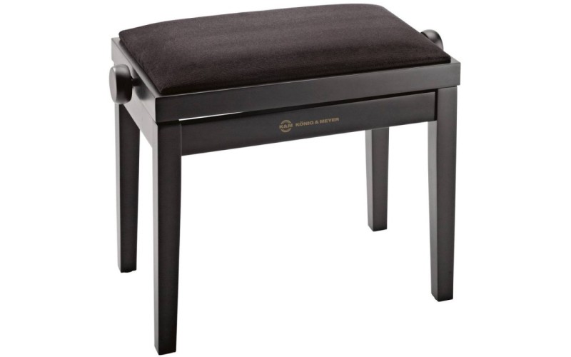 K&M 13900-100-20 банкетка для пианино, мат. чёрн. основание, чёрн. вельвет. сиденье, в. 46-55 см