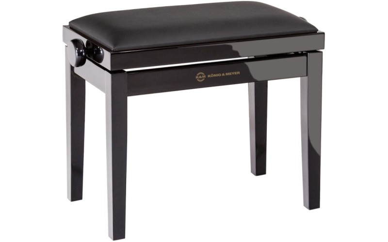 K&M 13911-200-21 банкетка для пианино, лакиров. чёрн. основание, чёрн. сиденье искуств. кожа, в. 46-