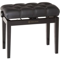 K&M 13981-400-21 банкетка для пианино, чёрн. лакир. дерево, стёганое кожаное сиденье выс. 48-55 см