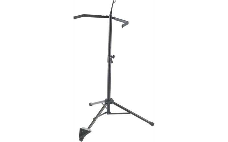 K&M 14100-011-55 концертная стойка для контрабаса, с держателем смычка, сталь, цвет черный