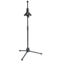 K&M 14910-013-55 складная напольная стойка для бас-тромбона, 2,2 кг, выс. от 650 до 1,140 мм, чёрная