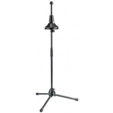 K&M 14910-013-55 складная напольная стойка для бас-тромбона, 2,2 кг, выс. от 650 до 1,140 мм, чёрная