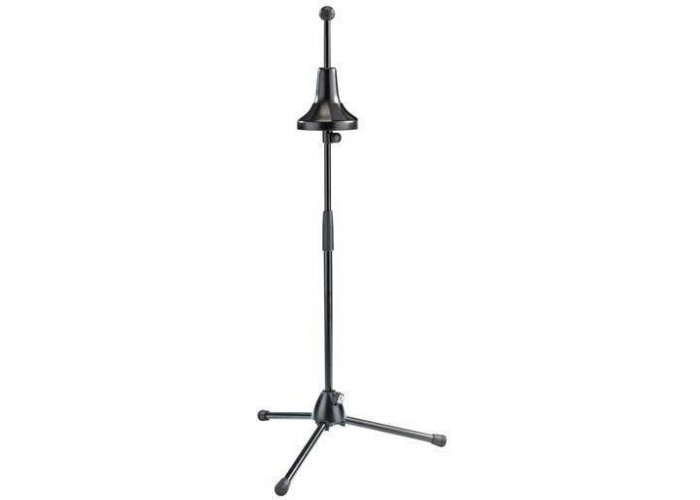 K&M 14910-013-55 складная напольная стойка для бас-тромбона, 2,2 кг, выс. от 650 до 1,140 мм, чёрная