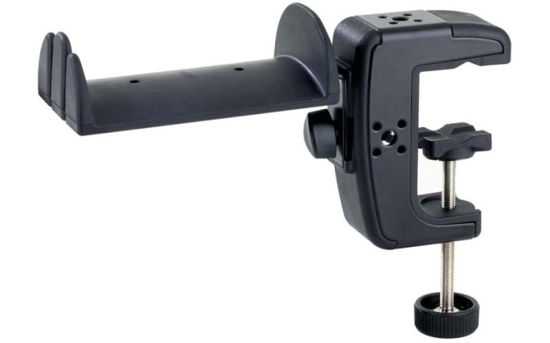 K&M 16085-000-55 держатель для наушников на струбцине, для микрофонной стойки или стола, поворотный