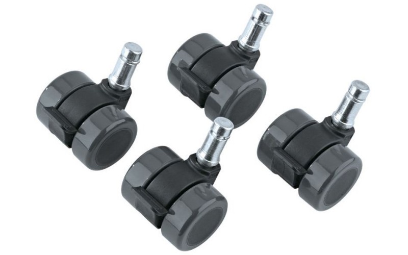 K&M 17510-000-55 4 колеса с замками для гитарной стойки Guardian, выс 43 мм, сталь, чёрные