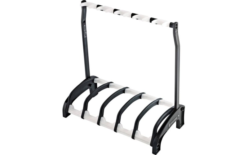 K&M 17525-016-00 Guardian универсальная складная напольная стойка для пяти эл.гитар, прозрачные сапп