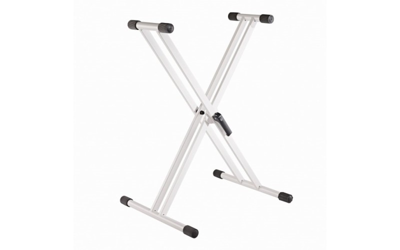 K&M 18993-015-76 Rick 20 белая стойка для клавишных инструментов, двойная рама, сталь, в 594-946 мм,