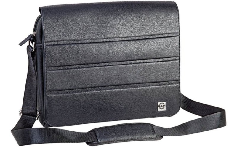 K&M 19705-000-00 сумка для электроники или нот, р-р 365 x 75 x 300 мм, чёрная искуств. кожа, на молн