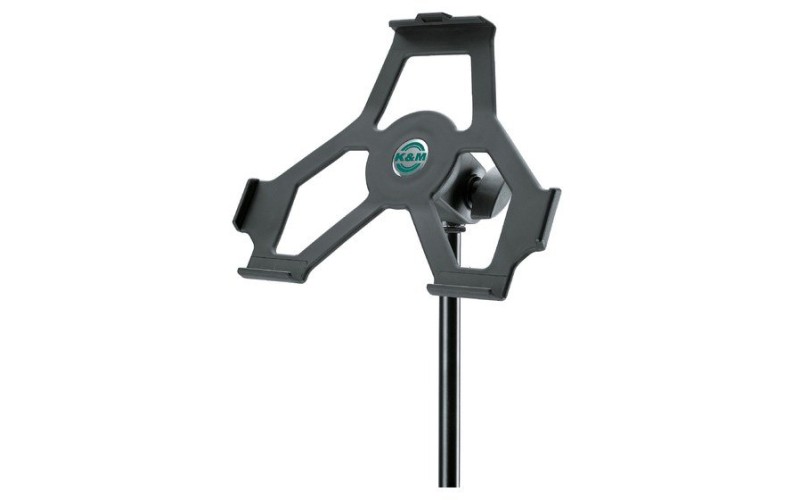 K&M 19712-300-55 держатель для iPad 2 и старше, крепится к микрофонной стойке на резьбу 3/8', наклон