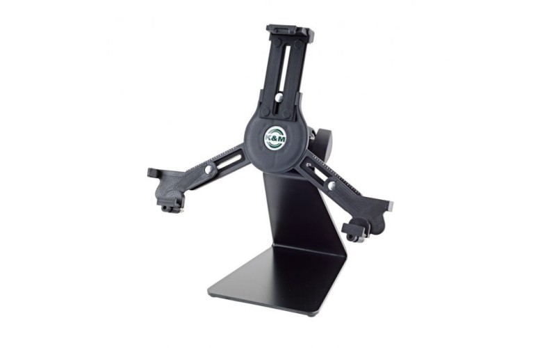 K&M 19792-016-55 универсальный настольный держатель для планшетов шириной 6-11 мм, р-ры 222-334 мм Х