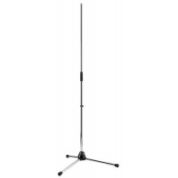 K&M 20130-300-02 прямая микрофонная стойка на треноге, выс 90-160 см, разъём 3/8', сталь, никелирова