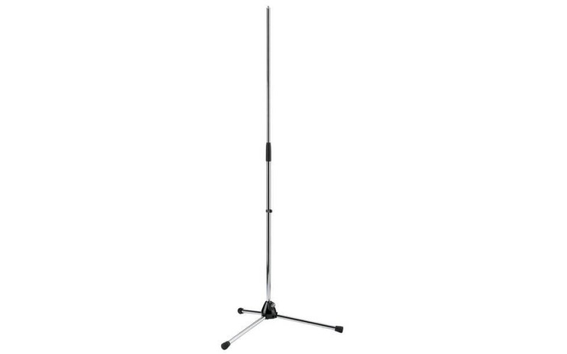 K&M 20130-300-02 прямая микрофонная стойка на треноге, выс 90-160 см, разъём 3/8', сталь, никелирова