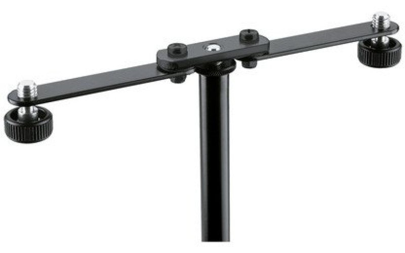 K&M 23510-300-55 поворотный адаптер для установки двух микрофонов на одну стойку, длина 217 мм, стал