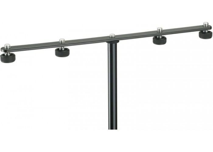 K&M 23600-300-55 адаптер для установки 4х микрофонов на микрофонную стойку, сталь, чёрная