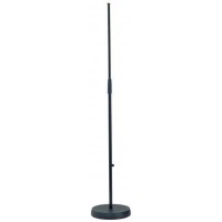 K&M 26000-300-55 прямая микрофонная стойка, круглое основание, высота 870-1565 мм, цвет чёрный