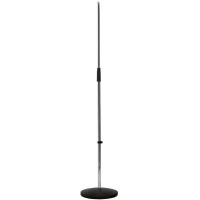 K&M 26010-300-02 прямая микрофонная стойка, круглое основание, высота 870-1575 мм, цвет хром