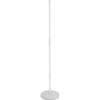 K&M 26010-300-76 прямая микрофонная стойка, круглое основание, высота 870-1575 мм, цвет белый