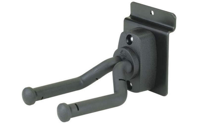 K&M 44160-000-55 держатель для гитары на эконом панель, чёрные саппорты, чёрное основание
