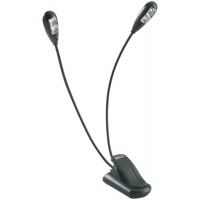 K&M 85650-000-55 подсветка для пюпитров на прищепке, Mighty Bright - Duet 2, 2х2 LED лампы, батарейк