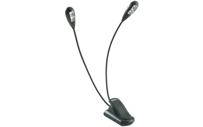 K&M 85650-000-55 подсветка для пюпитров на прищепке, Mighty Bright - Duet 2, 2х2 LED лампы, батарейк