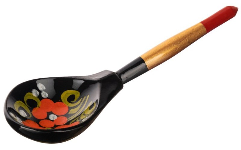 Хохлома LHL6501 Деревянная ложка полубаская, роспись 
